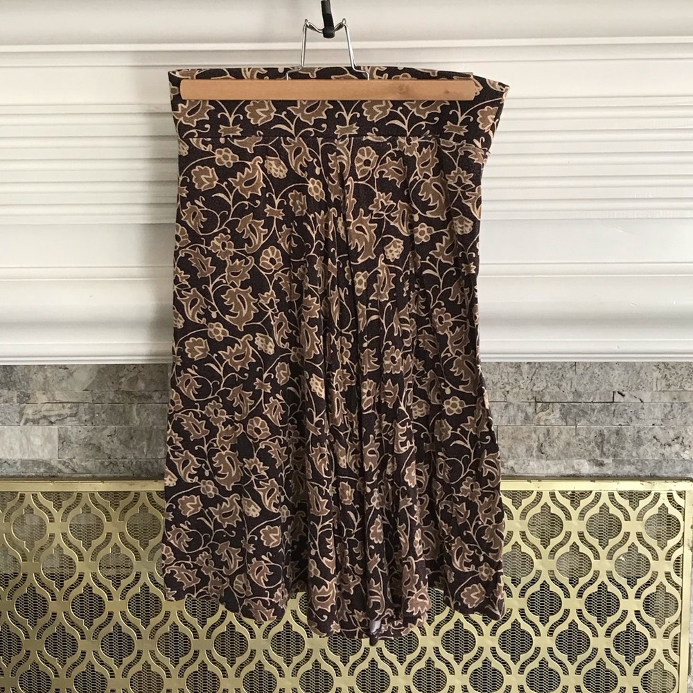 Merona Brown Floral A-Line Skirt